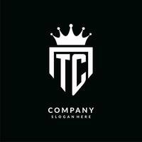 brev tc logotyp monogram emblem stil med krona form design mall vektor