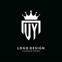 Brief vy Logo Monogramm Emblem Stil mit Krone gestalten Design Vorlage vektor