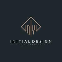 dy Initiale Logo mit gebogen Rechteck Stil Design vektor