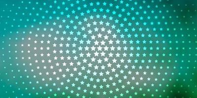 ljusblå, grön vektormall med neonstjärnor. färgglad illustration med abstrakta lutningsstjärnor. tema för mobiltelefoner. vektor