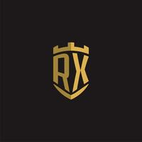 Initialen rx Logo Monogramm mit Schild Stil Design vektor