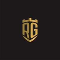 Initialen rg Logo Monogramm mit Schild Stil Design vektor