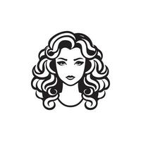 Frauen Gesicht Logo Design vektor
