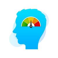 Anerkennung Ergebnis Meter mit anders Farbe Vektor Konzept isoliert auf Weiß Hintergrund. Kopf Symbol