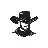 Cowboy schwarz und Weiß Logo vektor