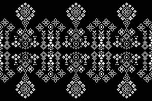 ethnisch geometrisch Stoff Muster Kreuz Stich.ikat Stickerei ethnisch orientalisch Pixel Muster schwarz Hintergrund. abstrakt, vektor, illustration. Textur, Kleidung, Rahmen, Dekoration, Motive, Seide Hintergrund. vektor