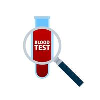 Prüfung Tube mit Blut. Blut prüfen. geduldig Blut im Prüfung Rohre. vektor
