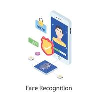 Gesichtserkennungs-App vektor