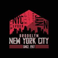 New York Brooklyn T-Shirt und Bekleidungsdesign vektor