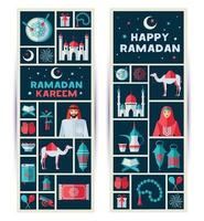 Ramadan Kareem Icons Set vektor