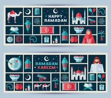 Ramadan Kareem Icons Set vektor