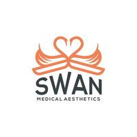 Schwan Liebe Vektor Logo Design