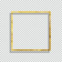 guldfärg glittrande texturerad ram på transparent bakgrund. vektor illustration