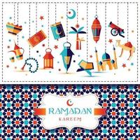 Ramadan Kareem Icons Set vektor