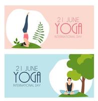 Yoga internationaler Tag 21. Juni Hintergrund. Vektor-Illustration vektor
