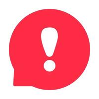 Ausruf Vektor Symbol Beachtung Logo Warnung Rede Blase wichtig runden markieren.