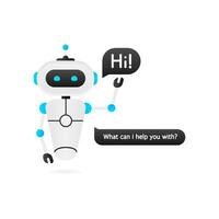 chatbot ikon begrepp, chatt bot eller chatterbot. robot virtuell bistånd av hemsida eller mobil applikationer. vektor illustration