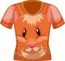 Vorderseite des T-Shirts mit Gesicht im Hamstermuster vektor