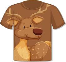 framsidan av t-shirt med hjortmall vektor