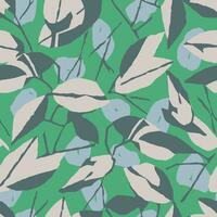 vektor blad och grenar med polka prickar illustration sömlös upprepa mönster