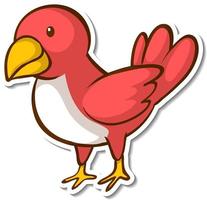 ein roter Vogel, der auf einem Ast steht Sticker vektor