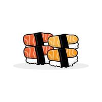 sushi logotyp japansk mat design, vektor symbol mall illustration