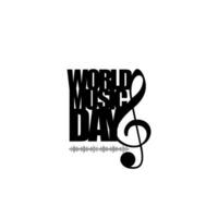 Welt Musik- Tag Text Illustration, zum Logo Typ, Webseite, Kunst Illustration, Poster, Banner oder Grafik Design Element. Vektor Illustration