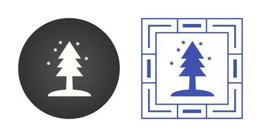 träd i snö vektor ikon