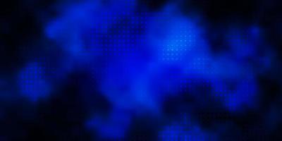 dunkelblauer Vektorhintergrund mit Flecken. Illustration mit leuchtenden bunten abstrakten Kugeln. Muster für Geschäftsanzeigen. vektor