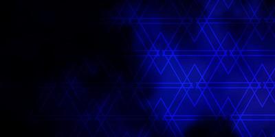 mörkblå vektormall med kristaller, trianglar. glitter abstrakt illustration med triangulära former. mall för målsidor. vektor