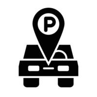 Parkplatz Vektor Glyphe Symbol zum persönlich und kommerziell verwenden.
