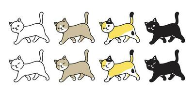 katt ikon vektor kattunge kalikå logotyp gående karaktär tecknad serie ingefära symbol illustration klotter