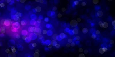 dunkelrosa, blauer Vektorhintergrund mit Blasen. Illustration mit leuchtenden bunten abstrakten Kugeln. Muster für Geschäftsanzeigen. vektor