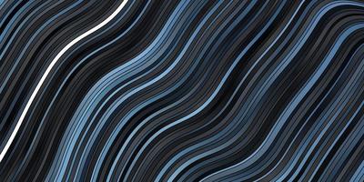 dunkelblauer Vektorhintergrund mit gebogenen Linien. abstrakte Darstellung mit Bandy-Farbverlaufslinien. Muster für Geschäftsbroschüren, Broschüren vektor