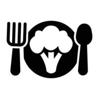 Vegetarier Vektor Glyphe Symbol zum persönlich und kommerziell verwenden.