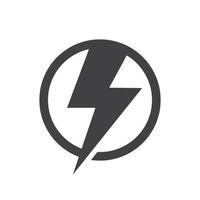 blixt, elektrisk kraft vektor logotyp design element. energi och åska elektricitet symbol begrepp. blixt- bult tecken i de cirkel.