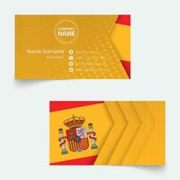 Spanien Flagge Geschäft Karte, Standard Größe 90x50 mm Geschäft Karte Vorlage. vektor