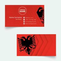 Albanien Flagge Geschäft Karte, Standard Größe 90x50 mm Geschäft Karte Vorlage. vektor
