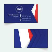 Frankrike flagga företag kort, standard storlek 90x50 mm företag kort mall. vektor