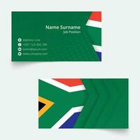 söder afrika flagga företag kort, standard storlek 90x50 mm företag kort mall. vektor