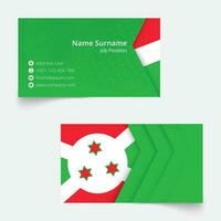 Burundi Flagge Geschäft Karte, Standard Größe 90x50 mm Geschäft Karte Vorlage. vektor