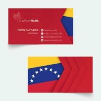 Venezuela Flagge Geschäft Karte, Standard Größe 90x50 mm Geschäft Karte Vorlage. vektor