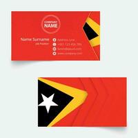 Osten Timor Flagge Geschäft Karte, Standard Größe 90x50 mm Geschäft Karte Vorlage. vektor
