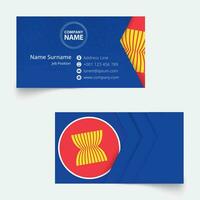 asean Flagge Geschäft Karte, Standard Größe 90x50 mm Geschäft Karte Vorlage. vektor
