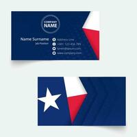 Texas Flagge Geschäft Karte, Standard Größe 90x50 mm Geschäft Karte Vorlage. vektor