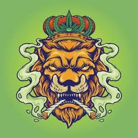 lion king smoke weed maskot illustrationer vektor