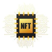 Symbol mit nft Karte. nicht fungibel Zeichen nft. Anerkennung Karte. Bitcoin Währung vektor