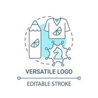 vielseitiges Logo-Konzept-Symbol. Logo Design abstrakte Idee dünne Linie Illustration. Unternehmensmarketing. leicht erkennbares Logo. Vektor isolierte Umriss-Farbzeichnung. bearbeitbarer Strich