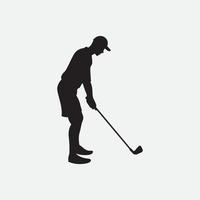 spela golf pose vektor illustration symbol