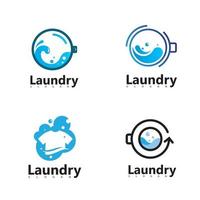 Waschmaschinenlogo mit Kreis für Ihr Wäschegeschäftssymbol vektor
